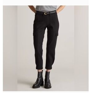 Quince Ultra-Stretch Ponte Tapered Cargo Pants Black JDAVN01 Size L